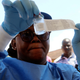 A health worker prepares an Ebola vaccine to administer to health workers during a vaccination campaign in Mbandaka, Congo.